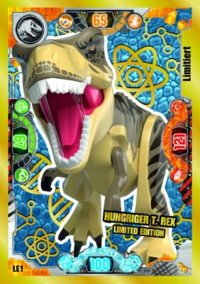 LEGO Jurassic World Serie 2 Trading Card LE01 Hungriger T. Rex  Limitierte Karte