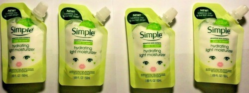 Simple Hydrating Light Moisturizer Lotion Travel Size 1.69 fl oz Lot of 4