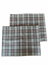 Set of 2 Vintage Ralph Lauren Elgin Plaid Cotton Window Valances 84 x 16 ~ Pair