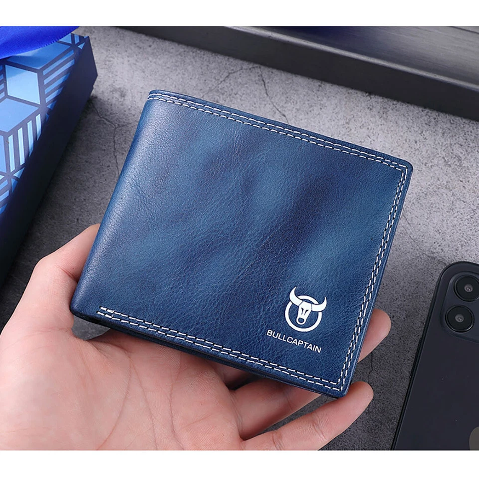 Fashion cowhide leather men's wallet RFID large capacity travel card case - Image 3 of 4