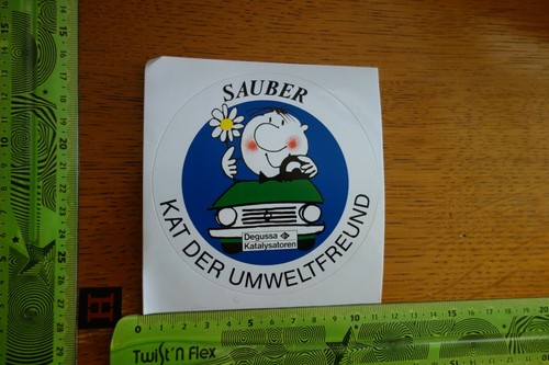 Alter Aufkleber Automobil Werkstatt Zubehör DEGUSSA Katalysatoren