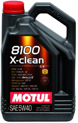 Motul 5L Synthetic Engine Oil 8100 5W40 X-CLEAN C3 505 Case of 4