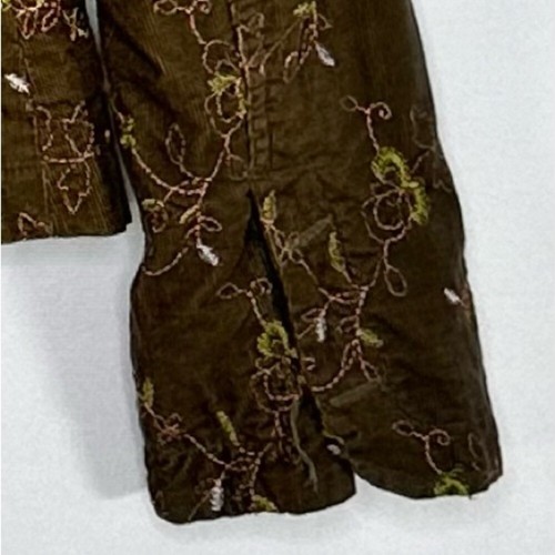 Blazer in velluto a coste verde oliva Good Clothes con fiori ricamati bohemien taglia M - Foto 4 di 9