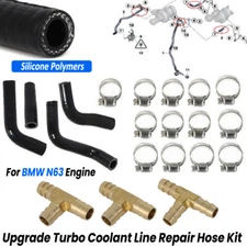 Upgrade Turbo Coolant Line Repair Hose Kit For BMW N63 X5 X6 E70 E71 E72