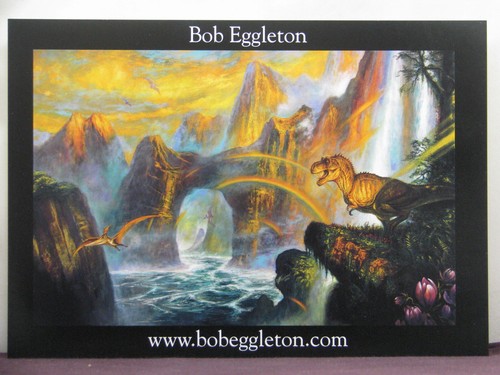 signiert vom Künstler Bob Eggleton Werbepostkarte Dinosaurier Weltkunst - Bild 3 von 3
