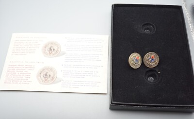 Vintage US Army National Guard Team and Defenders of Freedom Lapel Pins In Box