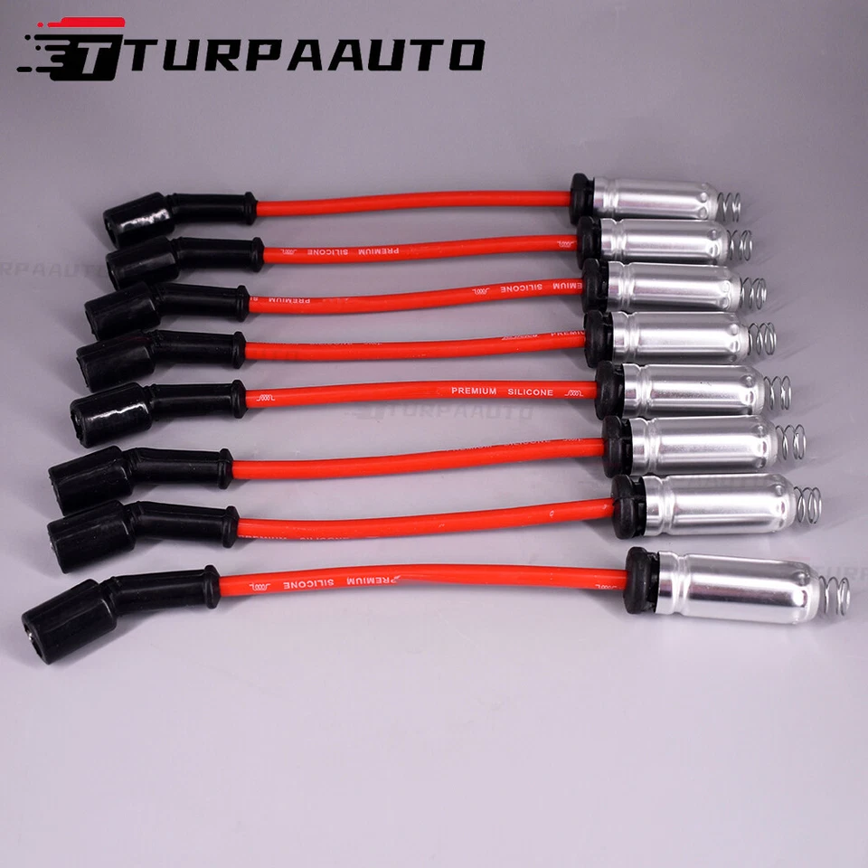 Juego de cables de rendimiento de 8 mm y 8 bujías para Chevrolet Silverado 1500 V8 758EE Foto 2 de 4