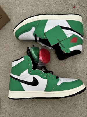 Jordan Green and White Athletic Shoes Retro Design Air Jordan 1 Mid Lucky Green White Retro (TD) Toddler Shoes  main image 2