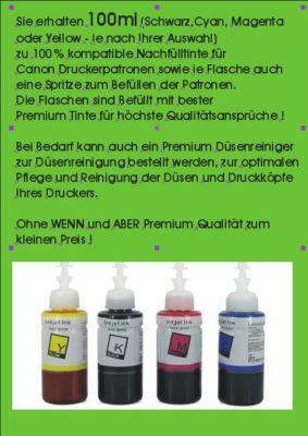 100ml Nachfülltinte Drucker Tinte Refillset für CANON (schwarz/black)