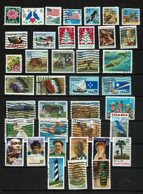 39 DIFFERENT VINTAGE 25c U.S. STAMPS - USED | eBay