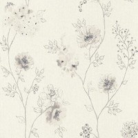 Rasch Tapete Vlies Amelie 573435 BlüTen Grau Anthrazit Taupe Strukturiert Glanz