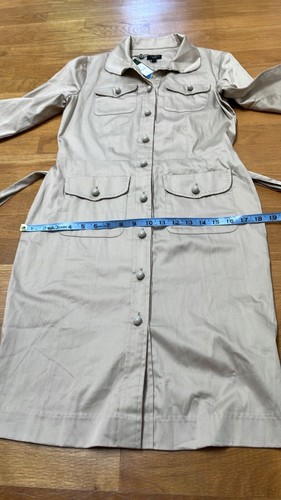 NWT Talbots Shirt Dress Long Sleeve Button Tan Khaki Belted Work Business 6P - Picture 7 of 10