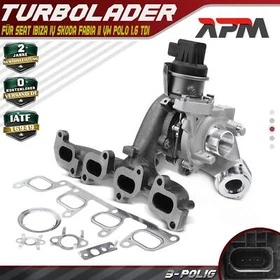 Turbolader für Audi A1 Seat Ibiza IV Toledo Skoda Fabia II Rapid VW Polo 1.6 TDi