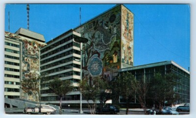 Edificio de la Scop Murales de Juan Ogorman MEXICO D.F. Postcard