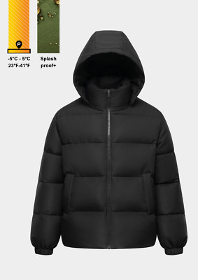 Puffit Detachable Hooded Puffer Jacket Splashproof Menswear Size XL