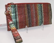 HOBO Intl Vida Leather Wristlet in "Holiday Stripe"