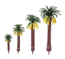 SET OF 4 Miniature PALM TREES 4 NATIVITY FAIRY GARDEN TRAINS DIORAMA 2" to 6"