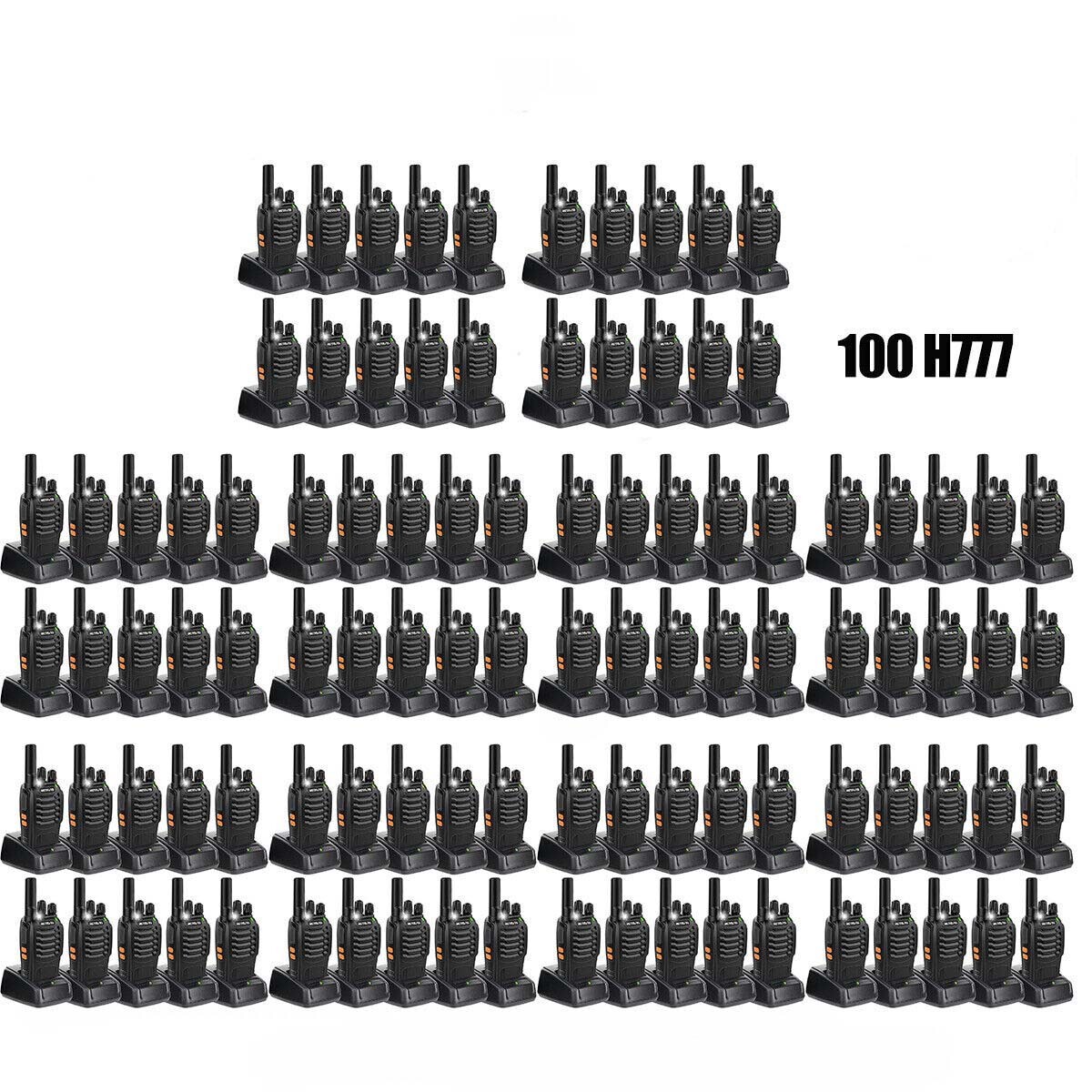 Long Range Walkie Talkies H777 Rechargeable For Factory/Store/Business 100 Pack