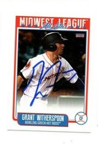 Grant Witherspoon autograph signed 2019 Midwest League All Star card Bowling d
