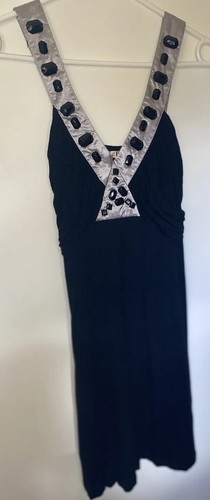 Vintage A-Live Ladies Black Free Flowing Top Size 12 Silver shoulder straps - Bild 4 von 8
