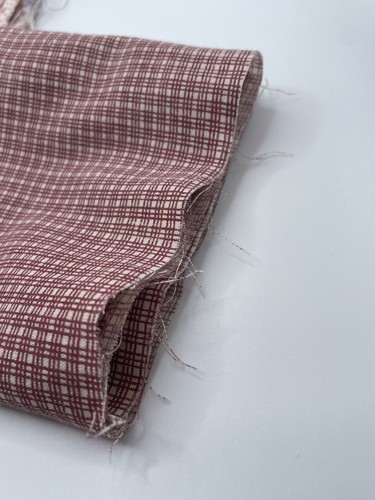 Two Piece Fabric Bundle Burgundy Pink Fall Leaves Plaid Gingham - Picture 6 of 6