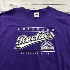 Vintage Dynasty 2004 Colorado Rockies Short Sleeve T Shirt Men's Large Purple