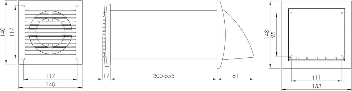Steinberg14 Weiß – Dezentrale Lüftung Mit Wärmerückgewinnung 85%, 100 Mm, Für Wanddicke 300–555 Mm