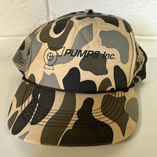 Vintage Pumps Inc Camo Trucker Hat Cap Rare Made In Philippines