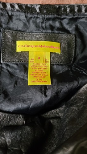 Catherine Malandrino schwarz Lama Leder Reißverschluss Rock Größe 8 - Bild 4 von 7