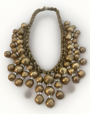 Vintage Early Miriam Haskell Gold Toned Beaded Necklace 20  Unsigned