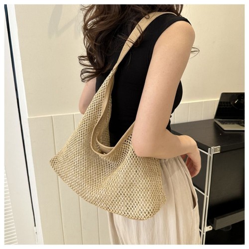 Purses Woven Bag Bucket Bag Underarm Bag Casual Shoulder Bag Ladies - Picture 8 of 16