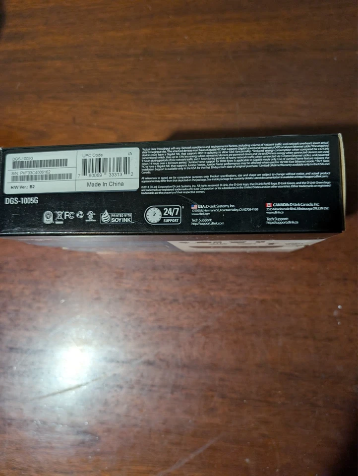 D-Link DGS-1005G 5-Port Gigabit Desktop Switch 1000mbps NEW Sealed Eco-friendly - Image 3 of 4