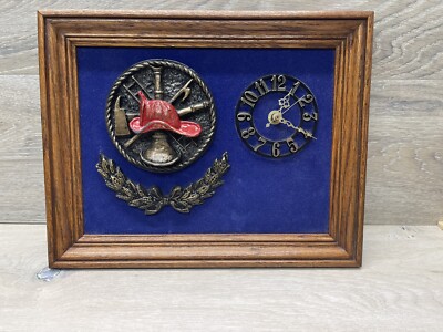 Firefighter Clock Plaque Handmade By Walter E. Lee Inc. Fireman Hero Gift