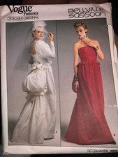 Vogue 1801 Belleville Sassoon Pattern Elegant Uncut Bridal Dress Size 8 Wedding