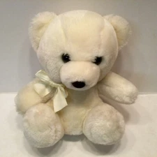 Prestige Toy Sunshine Teddy Bear Plush  Cream 9" Vintage 1985  Rattle EUC Clean