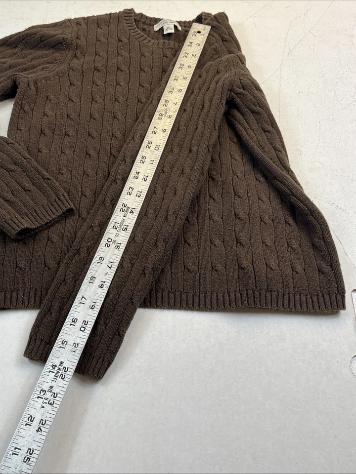 Mascota vintage para mujer St Johns Bay. Suéter suéter tejido con cable marrón mediano Foto 4 de 4