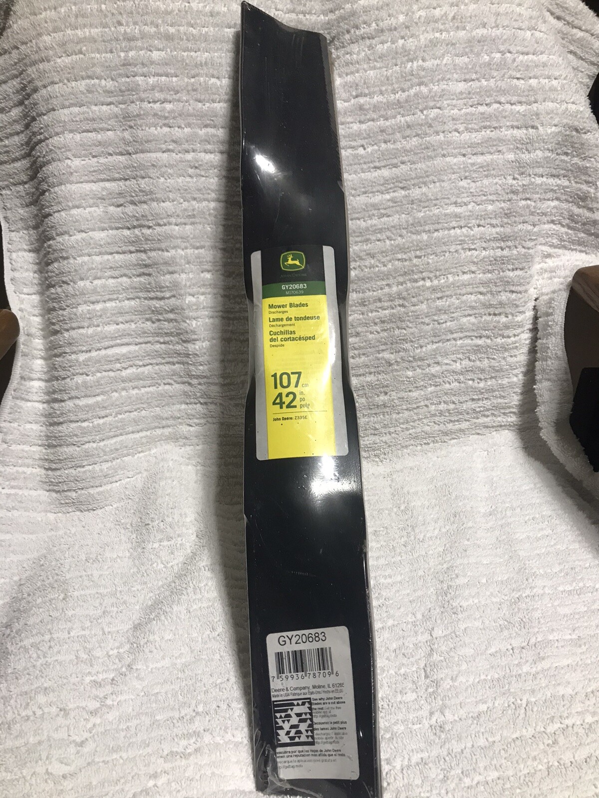 Pack of 2 John Deere 42 In Replacement Mower Steel Blade Z335E Z335M