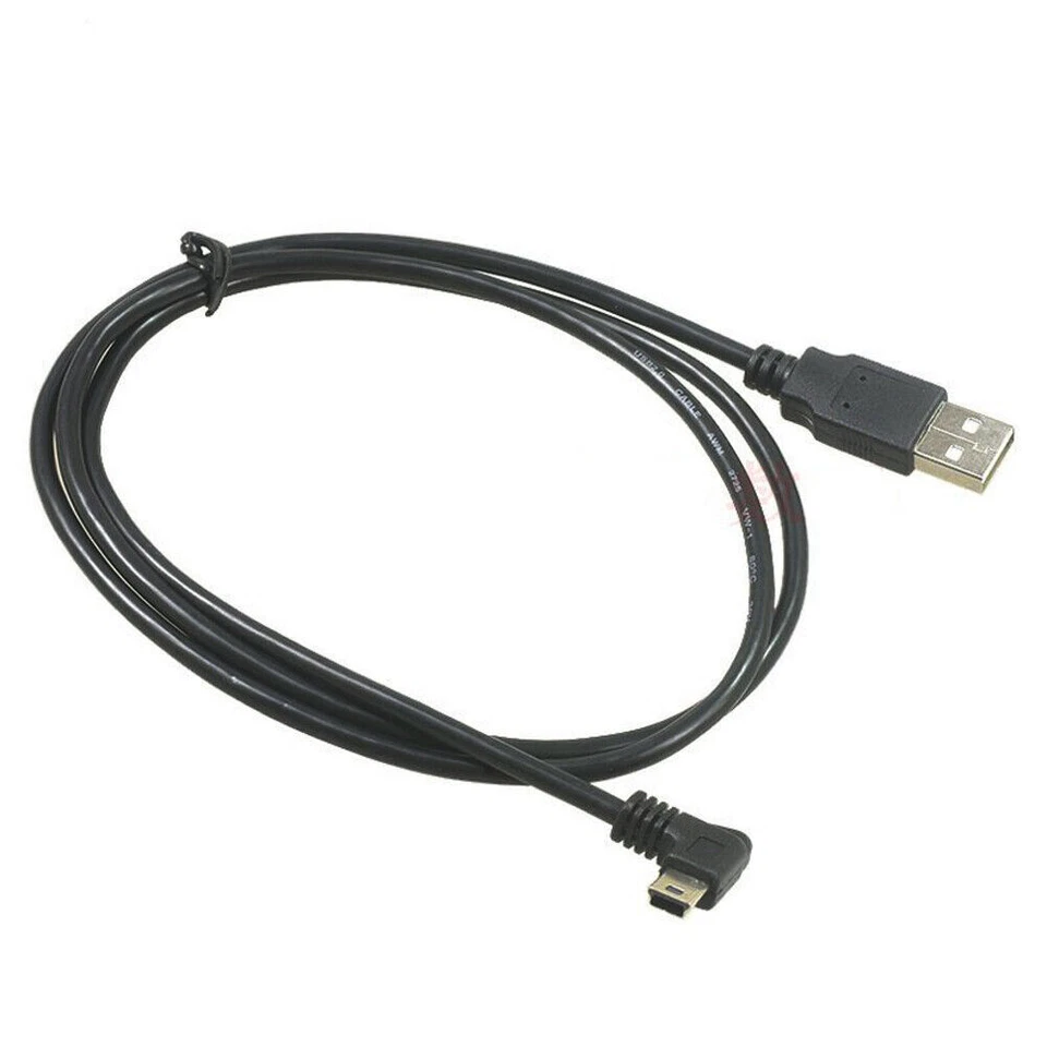 Mini USB Cable Charger Lead Male to Right Angle Mini USB Male Cable 0.3m - 1.5m - Image 2 of 4