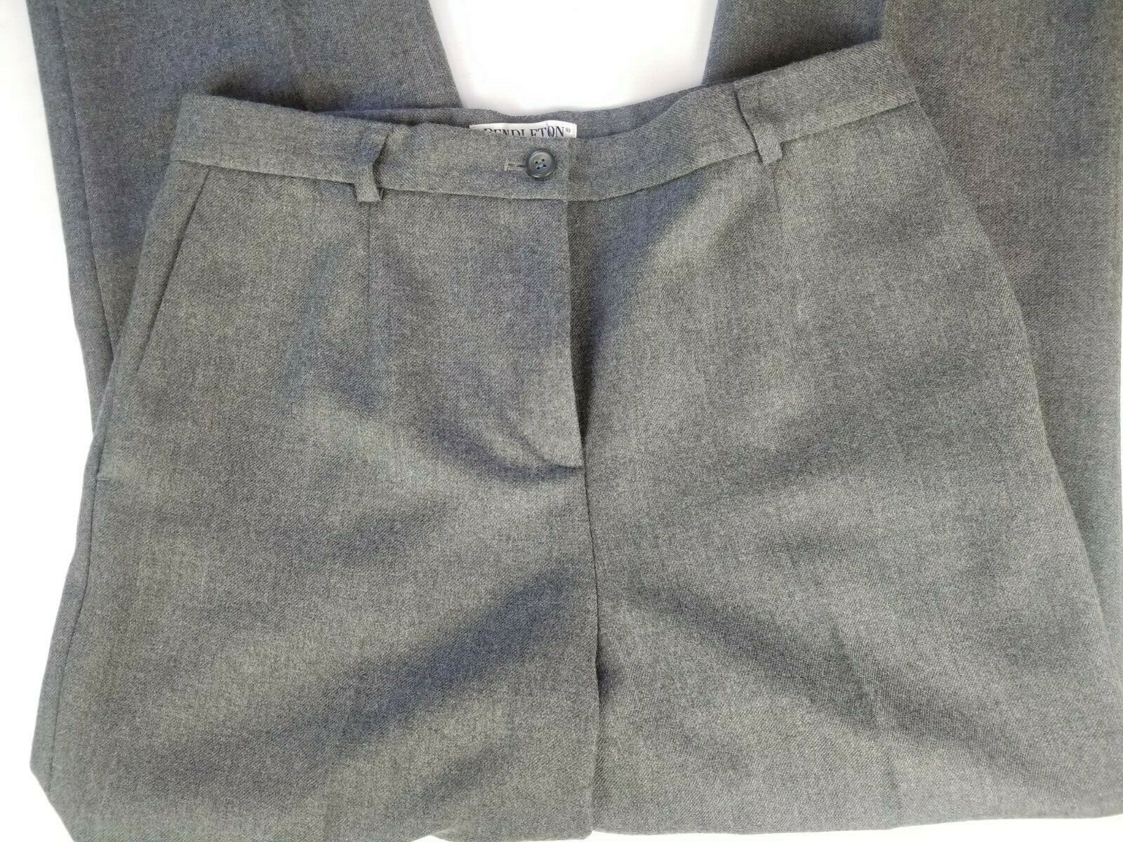 Pendleton Woman's Virgin Wool Gray Silk Lined Pan… - image 5