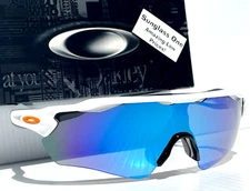 Oakley RADAR EV PATH White and Orange w POLARIZED Galaxy BLUE Lens Sunglass 9208