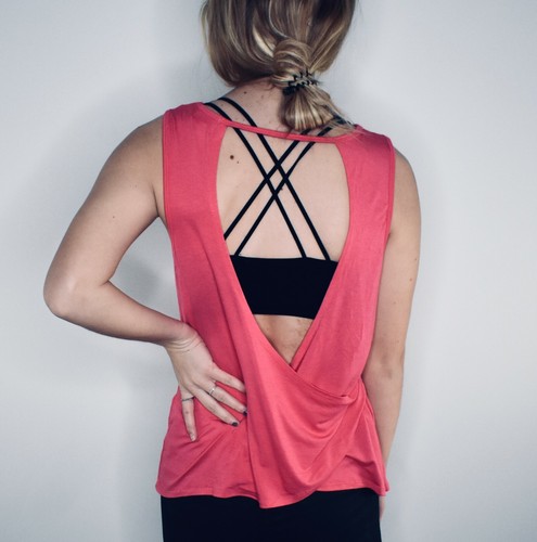 New Womens Pink Lotus PL Movement Sleeveless Coral Workout Tank Top Size Medium - Picture 4 of 7