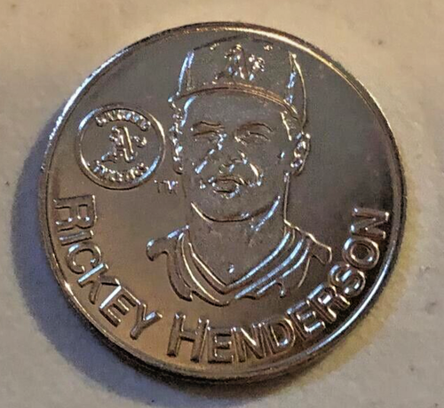 Tolle sehr coole 1991 Rickey Henderson STARTAUFSTELLUNG Münze A's Yankees