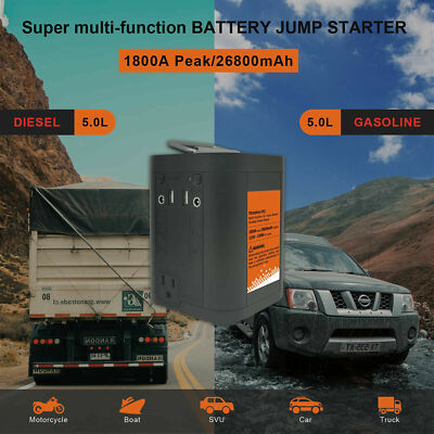 100Wh AC Output 26800mAh Power Bank Super Multi-Function Battery 12.6V 5W LED US
