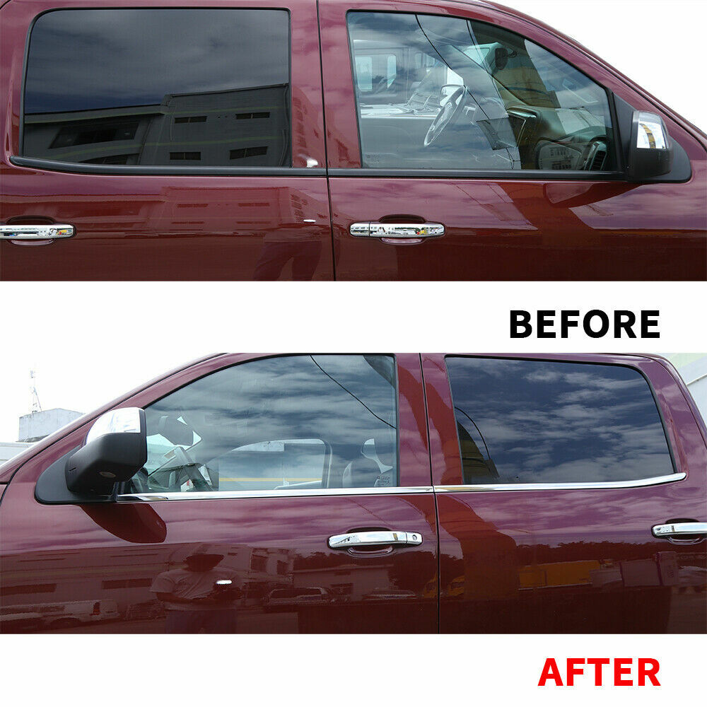 FOR 2014-18 CHEVY SILVERADO GMC SIERRA 4*WINDOW TRIM STRIP SIDE DOOR MOLDING KIT
