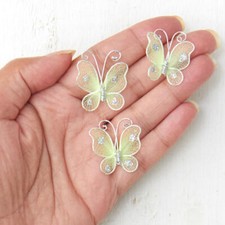 Set of 300 Factory Direct Craft Bulk Green Nylon Artificial 1-1/2" Butterflies