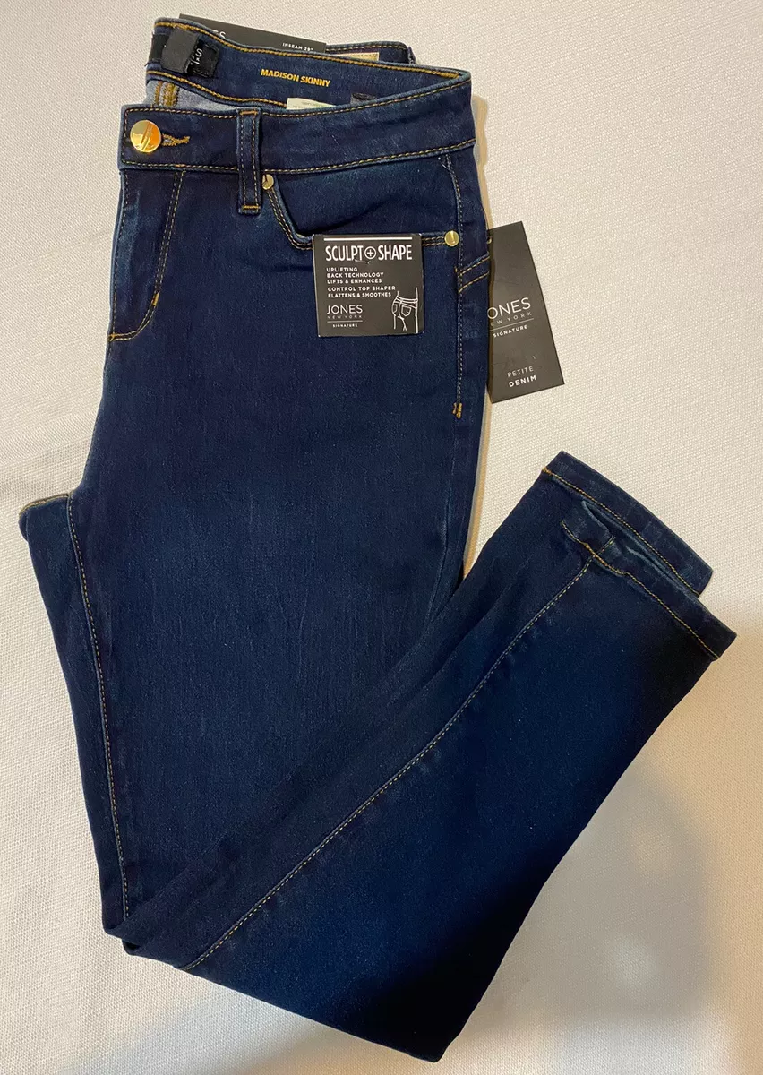 Jones New York Sculpt Shape Women The Madison Skinny Leg Denim Jeans 4P NEW