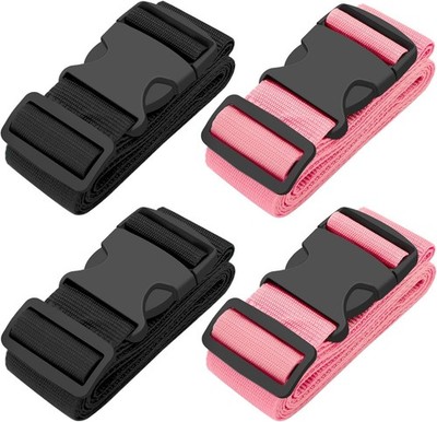 4 Pack Luggage Straps 79'' Long Belts Keep Suitcase Secure While Traveling, TS...