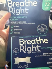 Breathe Right Extra Strength Clear Nasal Strips 72 Ct Drug Free