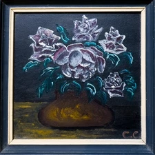 Sava Savov (1946 - 2006) oil painting still life with flowers signed