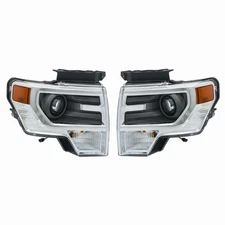 LABLT Projector Headlights Headlamp Assy For 2013-2014 Ford F150 HID Chrome Pair